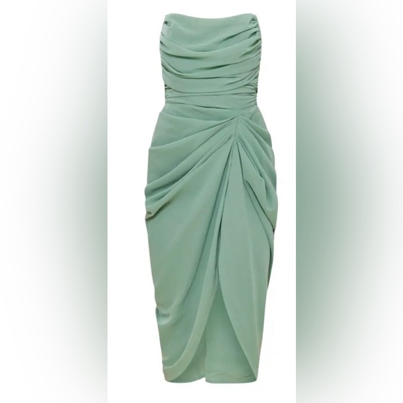 PrettyLittleThing Dresses & Skirts - PrettyLittleThing Sage Green Draped Pencil Skirt